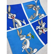 Bugs Bunny Desenli Dijital Baskılı Dekoratif Kırlent Kılıfı ve Yastık