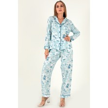 Doremi Çiçek Baskılı Uzun Kollu Kadın Pijama Takım