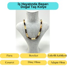 Sertifikalı Iş Hayatında Başarı 55 cm Doğal Taş Kolye 925 Ayar Gümüş Kilit Sistemi