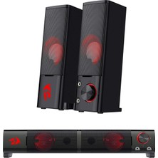 GS550 Orpheus 2.0 Kanal Stereo Pc Oyun Hoparlörleri, Kırmızı LED Aydınlatmalı