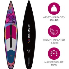 Skatinger Cmyk Racing Sup Paddle Board 380X76X15CM Şişme Yarış Boardu-Full Set