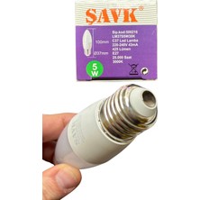 Şavk 5W (37W) 3000K (Sarı Işık) E27 Duylu LED Mum Ampul