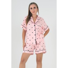 Doremi Black Hearts Kısa Kollu Kadın Şortlu Pijama Takım