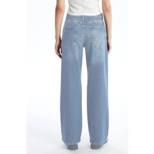 CEDY DENIM Kadın Yüksek Bel Salaş Kot Pantolon Büyük Beden Jean - C602