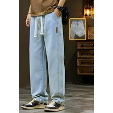 Oksit Reax Streetwear Beli Lastikli Ipli Düz Paça Rahat Kesim Erkek Jean Pantolon