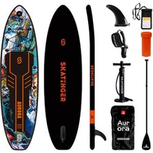 Skatinger Aurora Black Sup 335X84X15 cm Stand Up Paddle Board Full Set