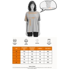 Justever 100% Pamuk Oversize Fit Bisiklet Yaka Bej Kadın T-Shirt - Halo