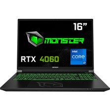 Monster  Tulpar T6 V3.1.5 Intel Core I7 13700HX 32 GB Ram 1 Tb SSD 8 GB  Rtx 4060 Windows 11 Home 16" Fhd 165 Hz Oyun Bilgisayarı