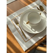Creamin Home 12 adet Gold Şeritli Amerikan Servis