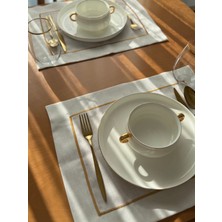 Creamin Home 12 adet Gold Şeritli Amerikan Servis
