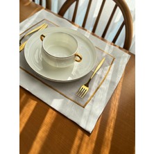 Creamin Home 12 adet Gold Şeritli Amerikan Servis