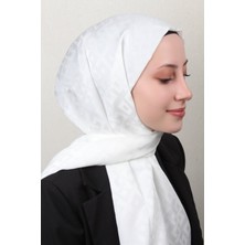 Armine Jakar Ipeksi Şal 3110-4 Beyaz