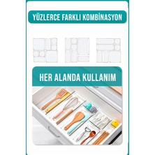 Fithome 5 Parça Modüler Şeffaf Çekmece Içi Düzenleyici Kaşıklık