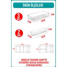 Fithome 5 Parça Modüler Kepçelik Organizer Şeffaf Çekmece Içi Düzenleyici