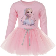 Elsa Baskılı Uzun Kol Body ve Kabarık Tütü Etek Ikili Takım