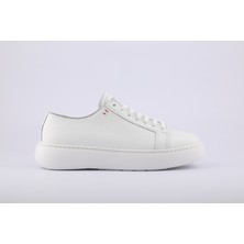 Hakiki Deri Beyaz Sneaker Erkek Spor AYAKKABI100-04