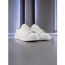 Hakiki Deri Beyaz Sneaker Erkek Spor AYAKKABI100-04