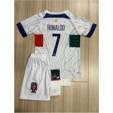 Sidas Portekiz Ronaldo 2022/23 Sezon Beyaz Çocuk Forma Takımı 4'lü Set Hediyeli