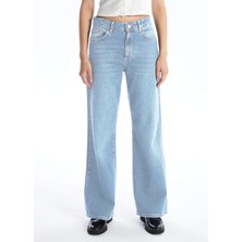 CEDY DENIM Kadın Yüksek Bel Salaş Kot Pantolon Büyük Beden Jean - C602