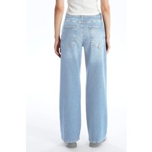 CEDY DENIM Kadın Yüksek Bel Salaş Kot Pantolon Büyük Beden Jean - C602