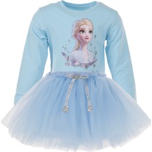 Elsa Baskılı Uzun Kol Body ve Kabarık Tütü Etek Ikili Takım