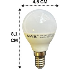 Şavk 4W (25W) 6000K (Beyaz Işık) E14 Duylu LED Top Ampul (10 Adet)