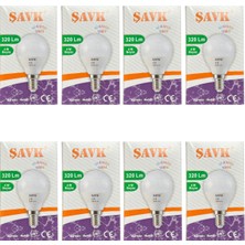 Şavk 4W (25W) 6000K (Beyaz Işık) E14 Duylu LED Top Ampul (8 Adet)