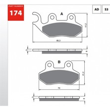 GOLD FREN BALATASI 174 SYM FIDDLE II HD 200 İ EVO JOYRIDE 200 EVO