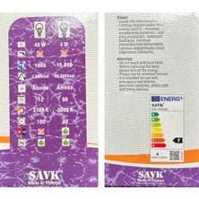 Şavk 4W (40W) 3000K (Sarı Işık) E14 Duylu LED Top Ampul (2 Adet)