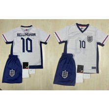 Sidas Bellingham Ingiltere Beyaz Çoçuk Futbol Forması Bileklik Çorap Hediye