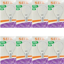 Şavk 4W (40W) 3000K (Sarı Işık) E14 Duylu LED Top Ampul (8 Adet)