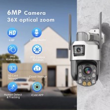 36X Optik Zoomlu Çift Kameralı 6mp Ultra Hd Wifi Kablosuz Güvenlik Kamerası