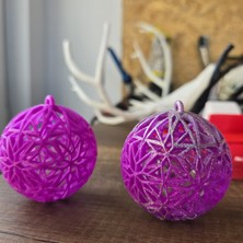 Mor Simli Noel Süsü Ağaç Dekorasyonu, Ev Dekorasyonu Için Şık Noel Süsü - 3D Baskılı Dekoratif Ürün