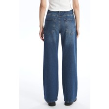 CEDY DENIM Kadın Yüksek Bel Salaş Kot Pantolon Büyük Beden Jean - C602