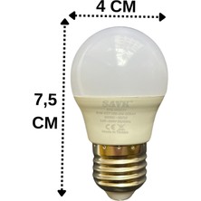 Şavk 4W (40W) 6500K (Beyaz Işık) E27 Duylu LED Top Ampul (10 Adet)