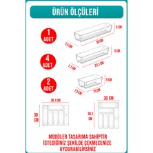 Fithome 7 Parça Modüler Mutfak Kaşıklık ve Çekmece Içi Düzenleyici Organizer Set