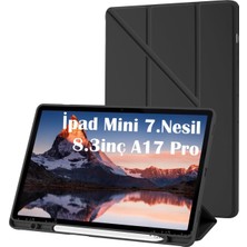 M.tk moveteck Ipad Mini 7 Uyumlu Kılıf Kalem Bölmeli Şarj Yuvalı Katlanabilir Stand Yumuşak Silikon A17 Pro A2993