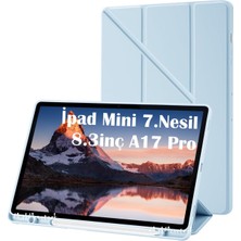 M.tk moveteck Ipad Mini 7 Uyumlu Kılıf Kalem Bölmeli Şarj Yuvalı Katlanabilir Stand Yumuşak Silikon A17 Pro A2993