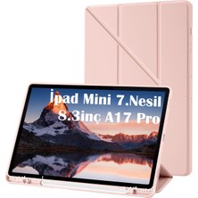 M.tk moveteck Ipad Mini 7 Uyumlu Kılıf Kalem Bölmeli Şarj Yuvalı Katlanabilir Stand Yumuşak Silikon A17 Pro A2993