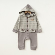 Baby Fou Kapüşonlu Önden Düğmeli Tulum