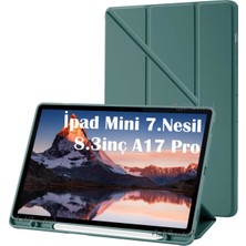 M.tk moveteck Ipad Mini 7 Uyumlu Kılıf Kalem Bölmeli Şarj Yuvalı Katlanabilir Stand Yumuşak Silikon A17 Pro A2993