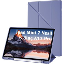 M.tk moveteck Ipad Mini 7 Uyumlu Kılıf Kalem Bölmeli Şarj Yuvalı Katlanabilir Stand Yumuşak Silikon A17 Pro A2993