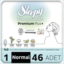 Sleepy Bio Natural Premium Plus Hijyenik Ped Mega Paket Normal 46 Adet