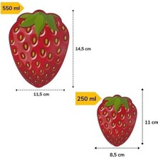 Linual 2'li Iç Içe Geçebilen Çilek Model Saklama ve Beslenme Kabı Seti 550 ml + 250 ml