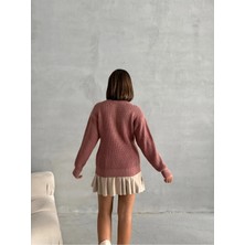 Nosia Fashion Kadın Düğme Detaylı Tasarım Triko Kazak
