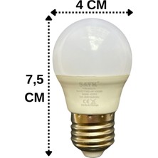 Şavk 4W (40W) 3000K (Sarı Işık) E27 Duylu LED Top Ampul (2 Adet)