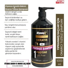 Viyanox Keratinli Tuzsuz Şampuan 1000 ml & Keratin Bakım ve Onarıcı Saç Kremi 1000 ml