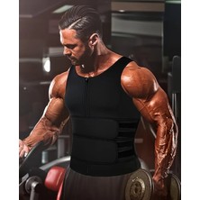 Ankaflex New Style Erkek 3 Kat Fazla Terleme Vücut Şekillendirici Bel Destekli Sauna Korse Termoform Fitness Yeleği