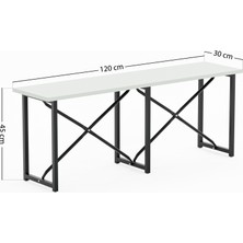 Eportatif Mutfak Masası Minderli Bank 120X60 Masa Set 2 Adet Sandalye Yemek Masası Çam 1549