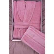 Özdilek Colourist Şalyaka Bornoz + Baş Havlusu-Pembe L